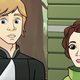 Luke and Leia, mildly surprised.